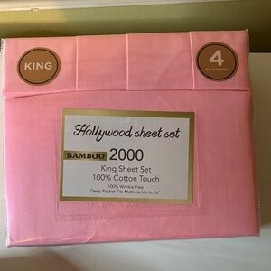 Bamboo 2000 Pink King Sheet Set